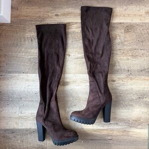 Frankie Segal Brown Over The Knee Boots